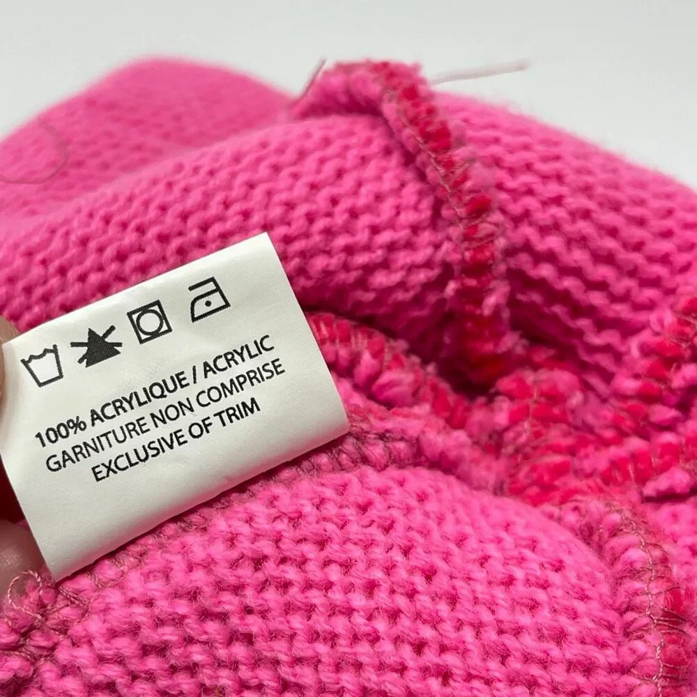 Mountain Dew Winter Pom Pom Beanie Hat Logo Pink OSFM One Size Chaos Brand